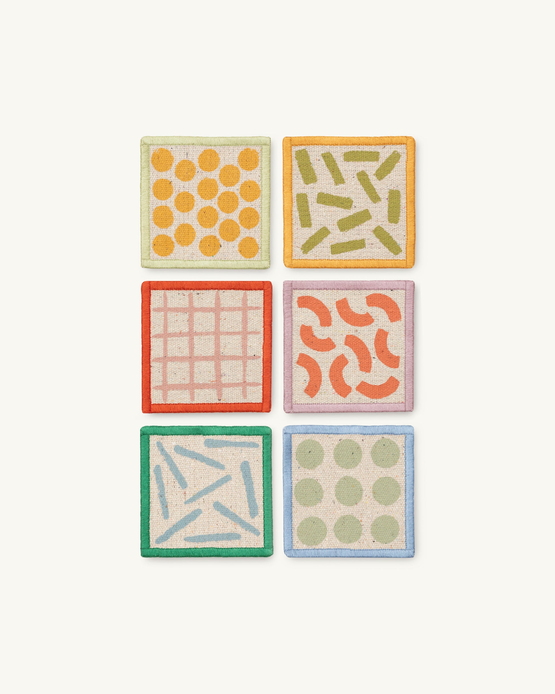 Set di 6 sottobicchieri quadrati assorbenti con profilo Oxford City e Set di 6 sottobicchieri quadrati assorbenti con profilo Oxford City e